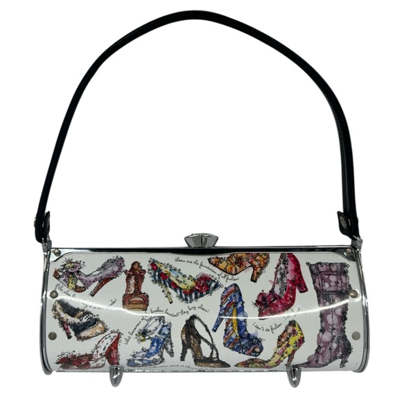 2008 LITTLE EARTH LittleEarth High Heel Shoes Clutch Metal Cylinder Purse 12.5\